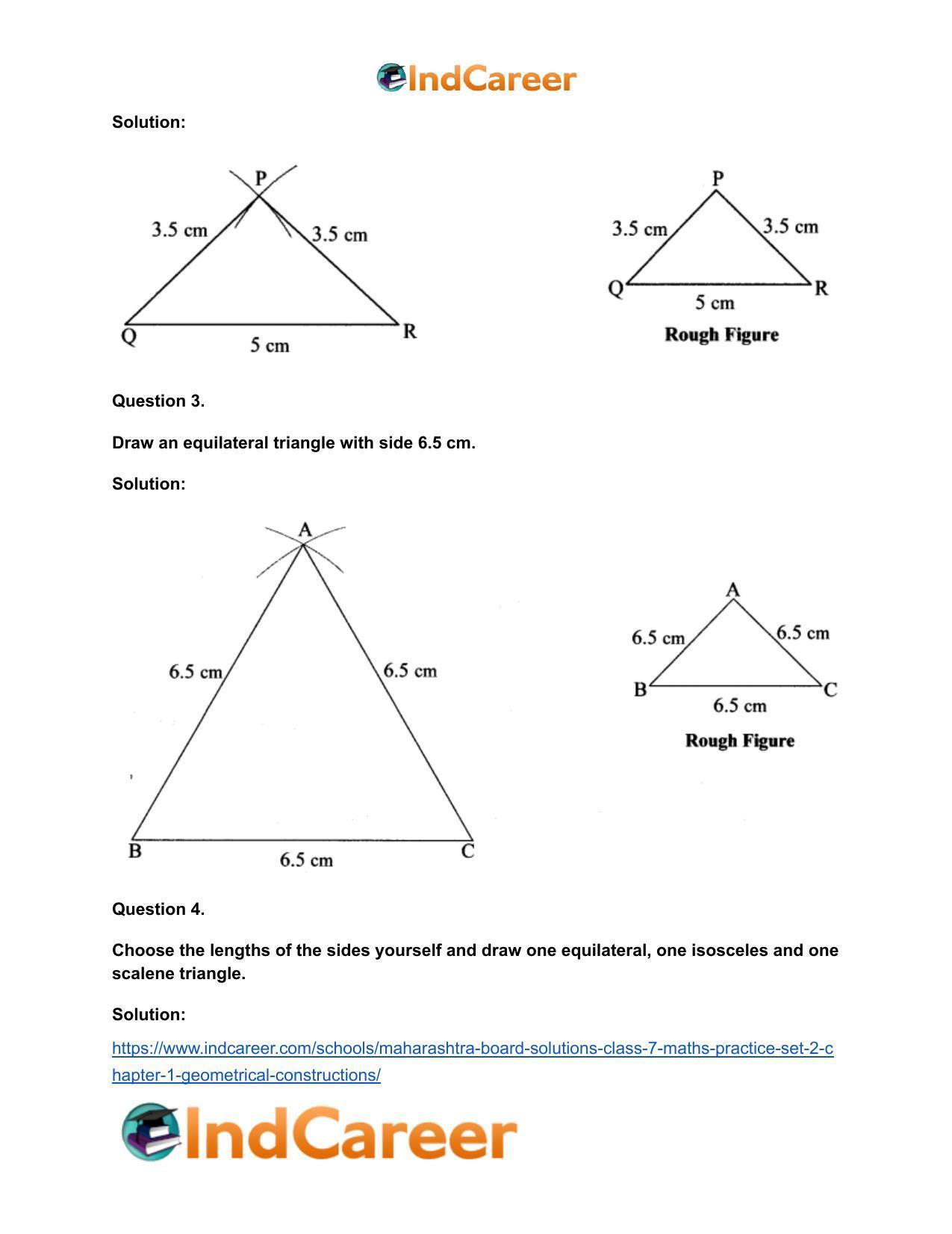 Maharashtra Board Solutions Class 7-Maths (Practice Set 2): Chapter 1- Geometrical Constructions - Page 4