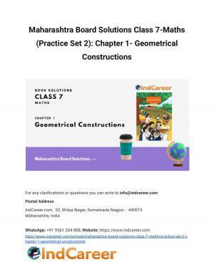 Maharashtra Board Solutions Class 7-Maths (Practice Set 2): Chapter 1- Geometrical Constructions