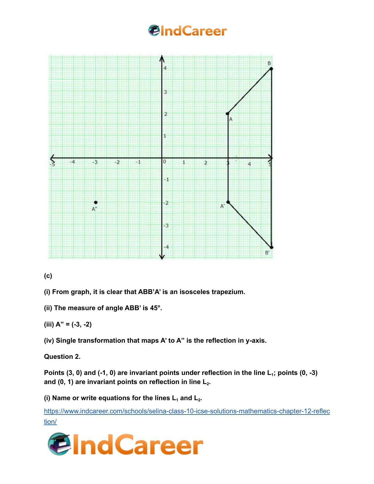 Selina Class 10 ICSE Solutions Mathematics : Chapter 12- Reflection - Page 14