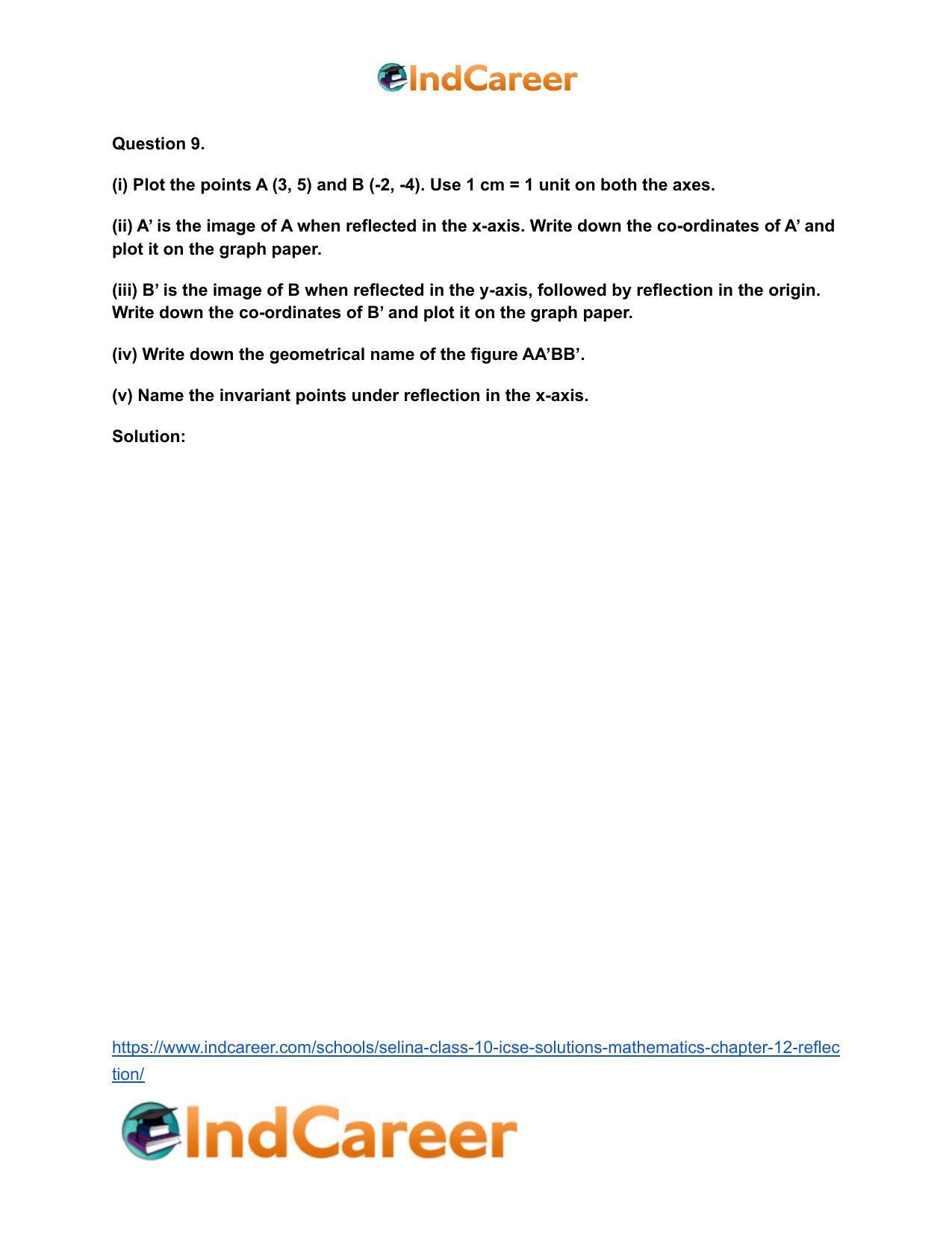 Selina Class 10 ICSE Solutions Mathematics : Chapter 12- Reflection - Page 21