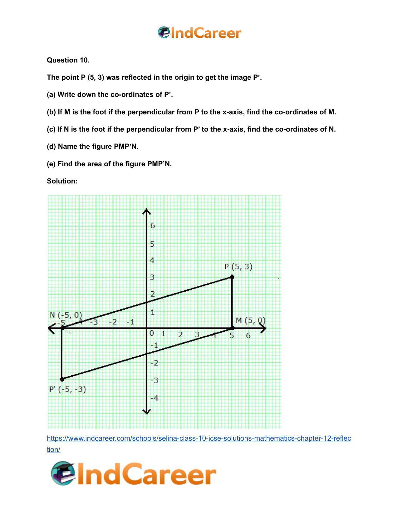 Selina Class 10 ICSE Solutions Mathematics : Chapter 12- Reflection - Page 23