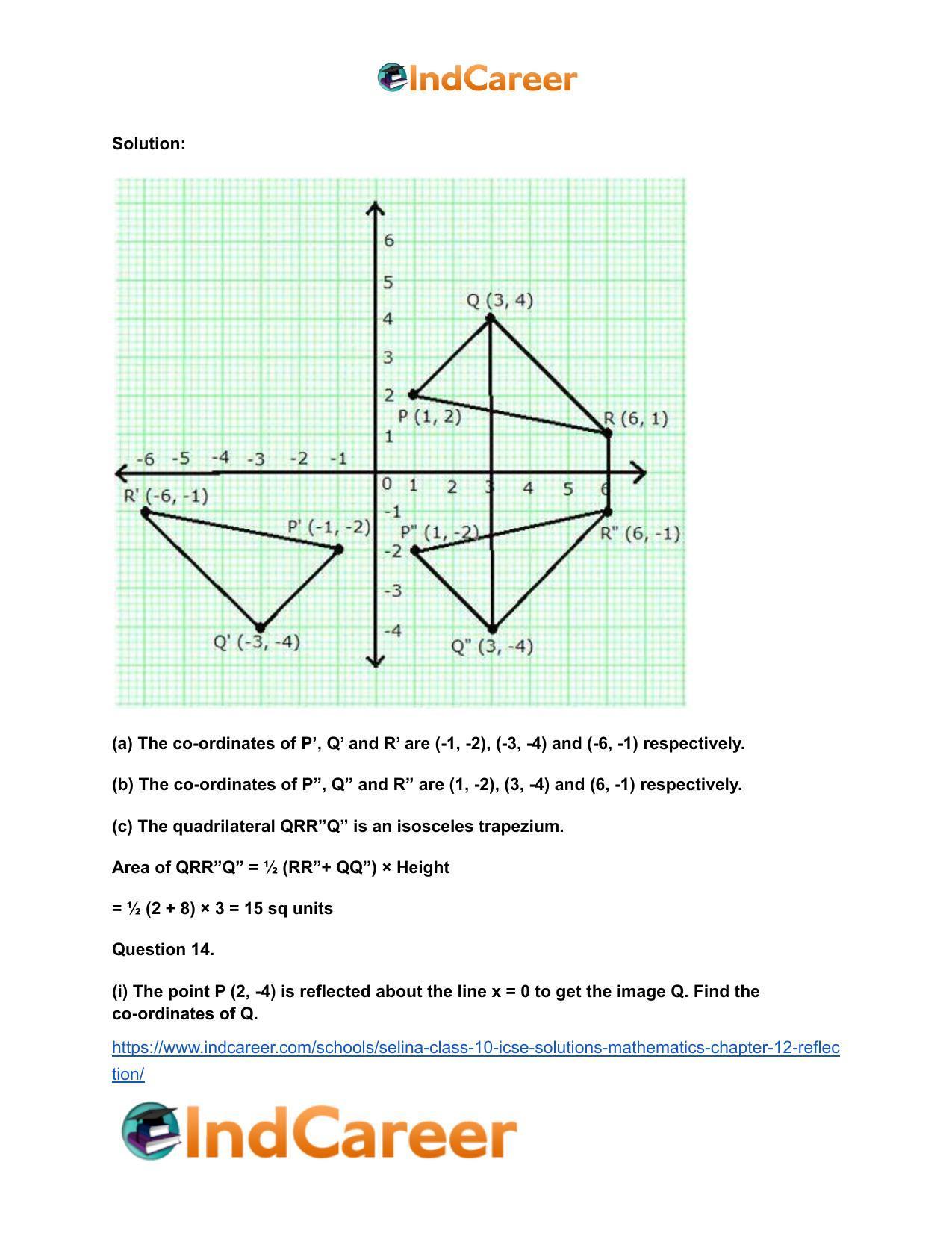 Selina Class 10 ICSE Solutions Mathematics : Chapter 12- Reflection - Page 28