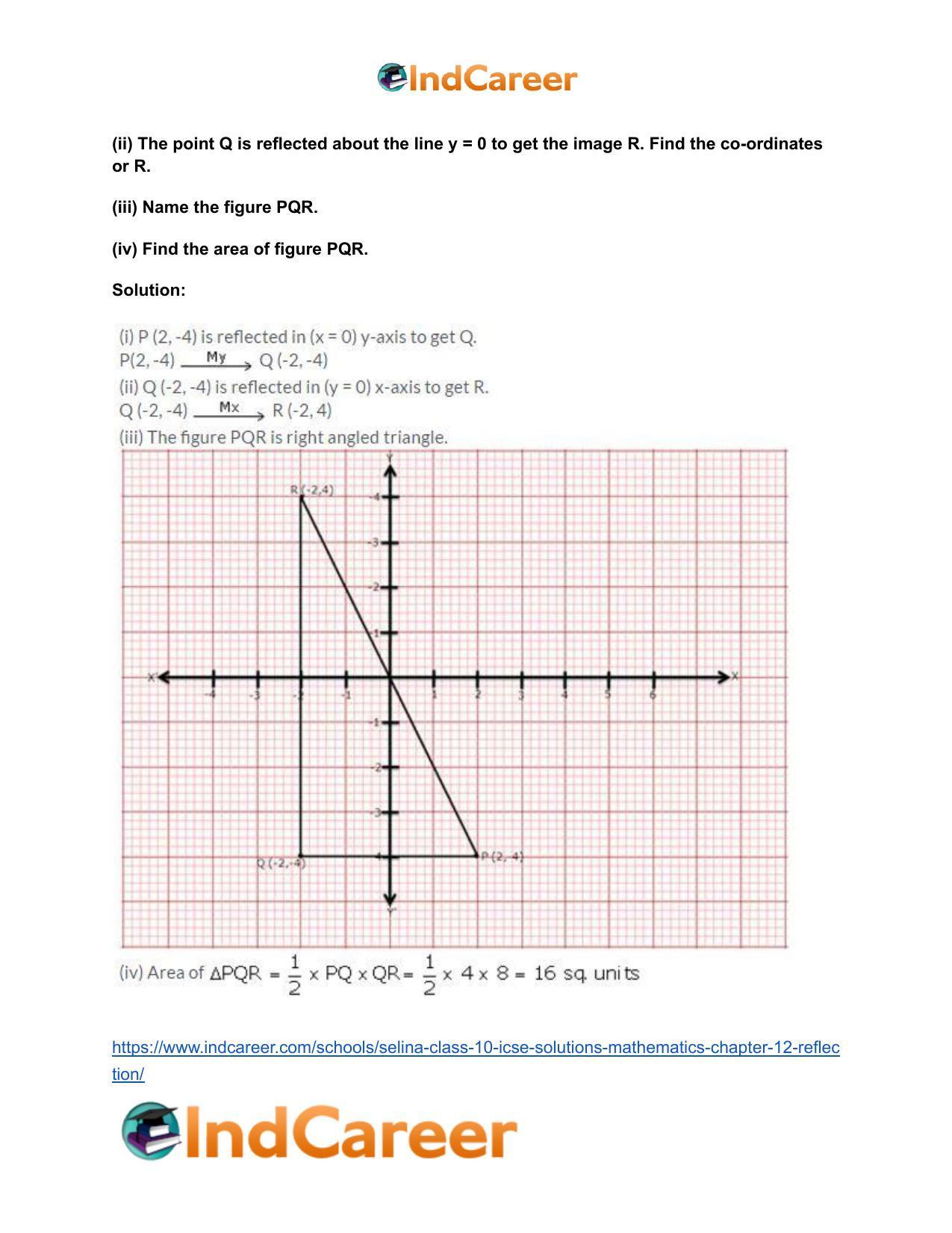 Selina Class 10 ICSE Solutions Mathematics : Chapter 12- Reflection - Page 29