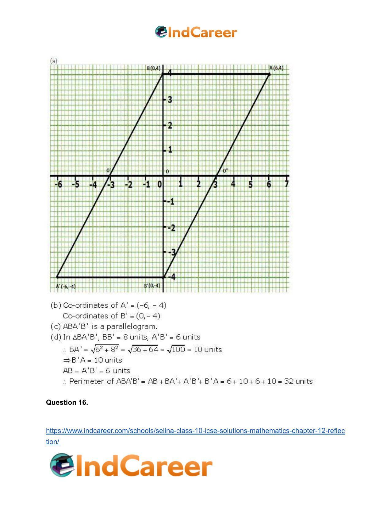Selina Class 10 ICSE Solutions Mathematics : Chapter 12- Reflection - Page 32