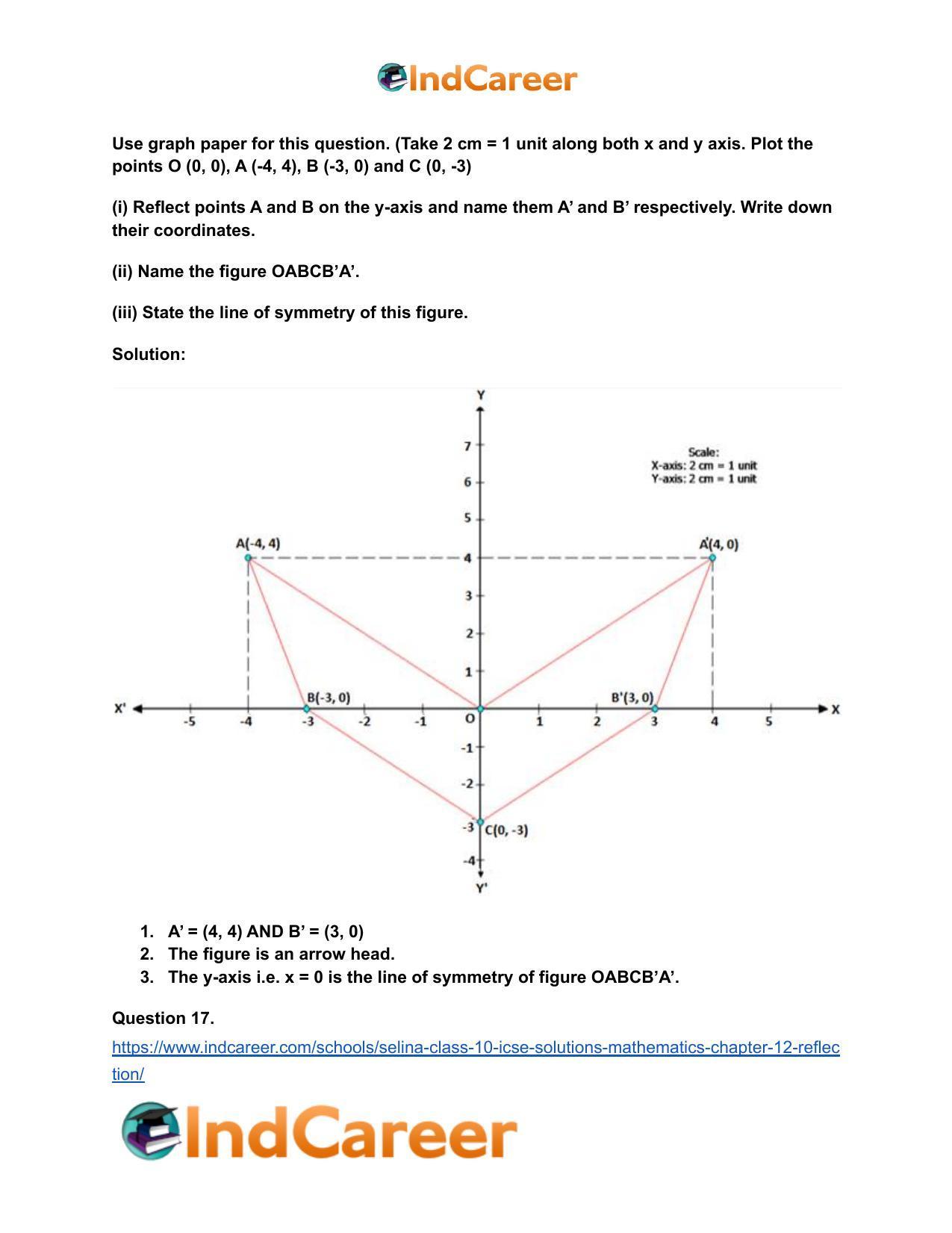 Selina Class 10 ICSE Solutions Mathematics : Chapter 12- Reflection - Page 33