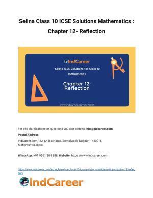 Selina Class 10 ICSE Solutions Mathematics : Chapter 12- Reflection