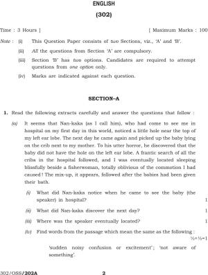 NIOS April 2013 Class 12 English Question Paper