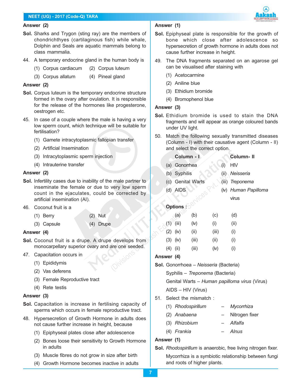  NEET Code Q 2017 Answer & Solutions - Page 7