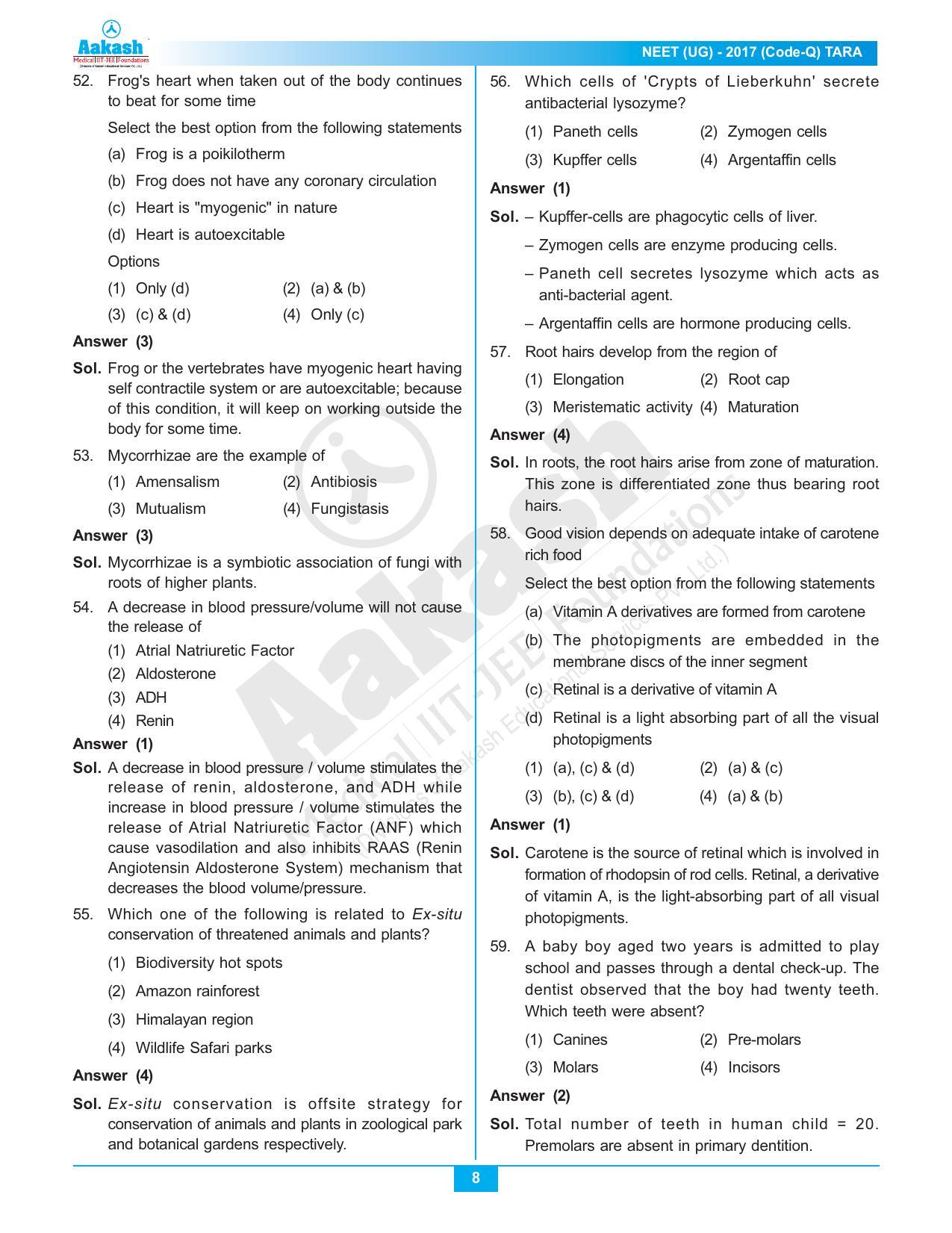  NEET Code Q 2017 Answer & Solutions - Page 8