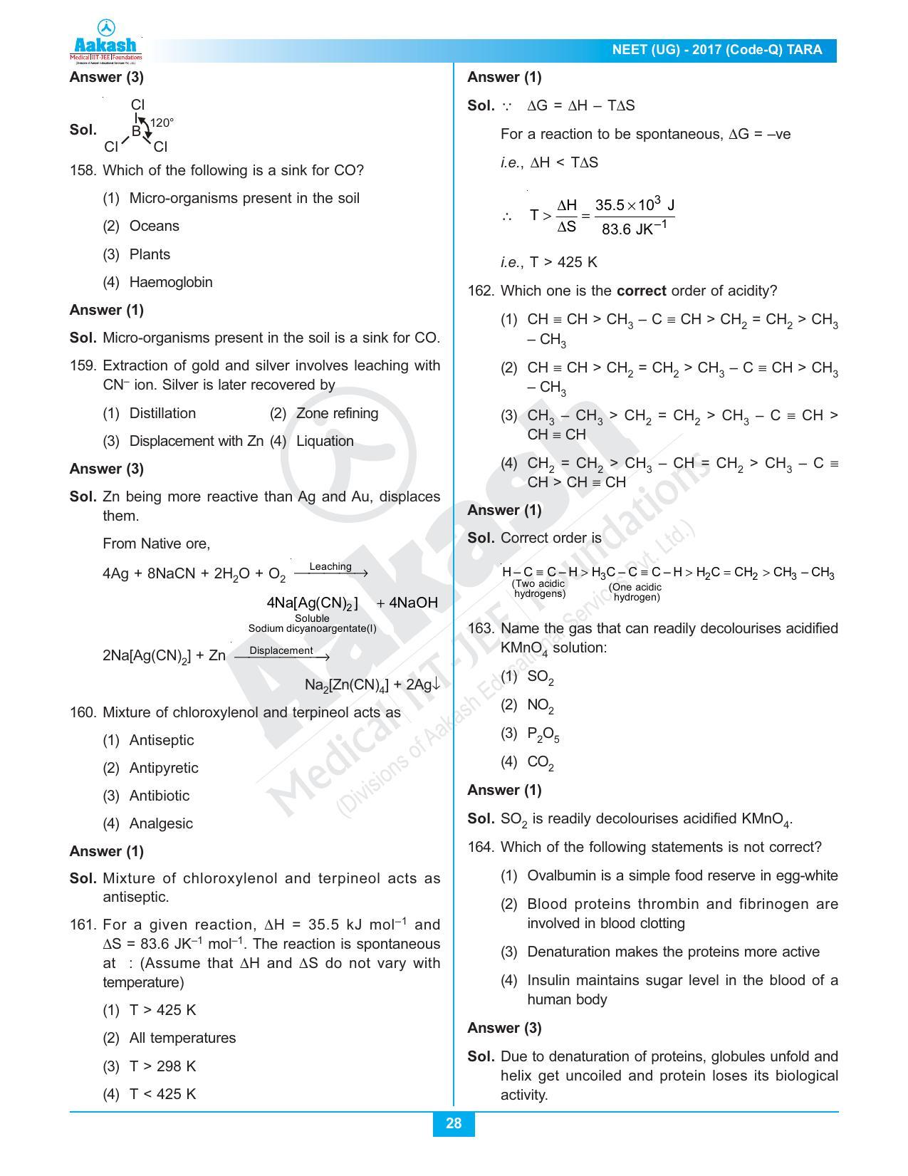  NEET Code Q 2017 Answer & Solutions - Page 28