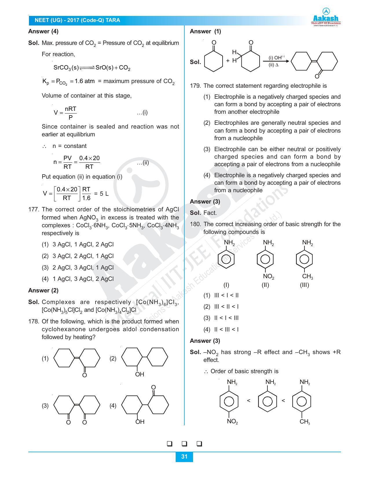  NEET Code Q 2017 Answer & Solutions - Page 31