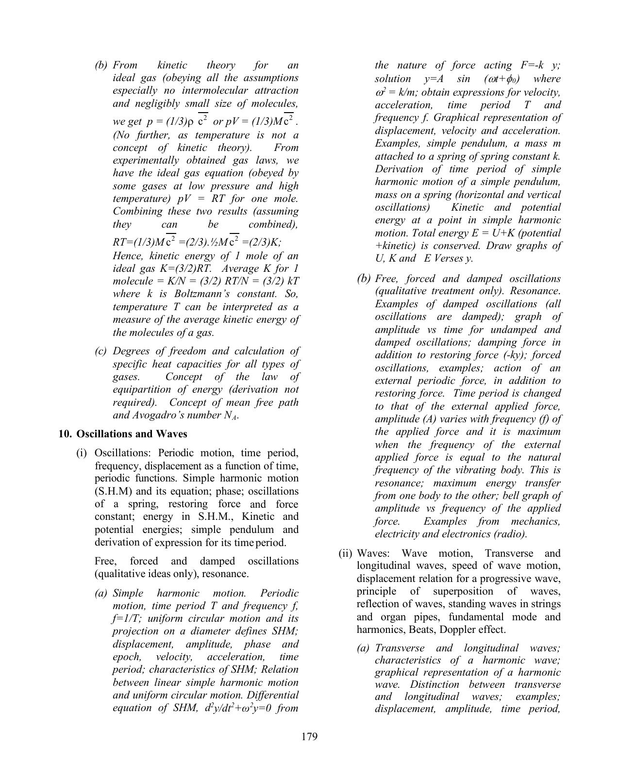ISC Class XI & XII Physics Syllabus - Page 9