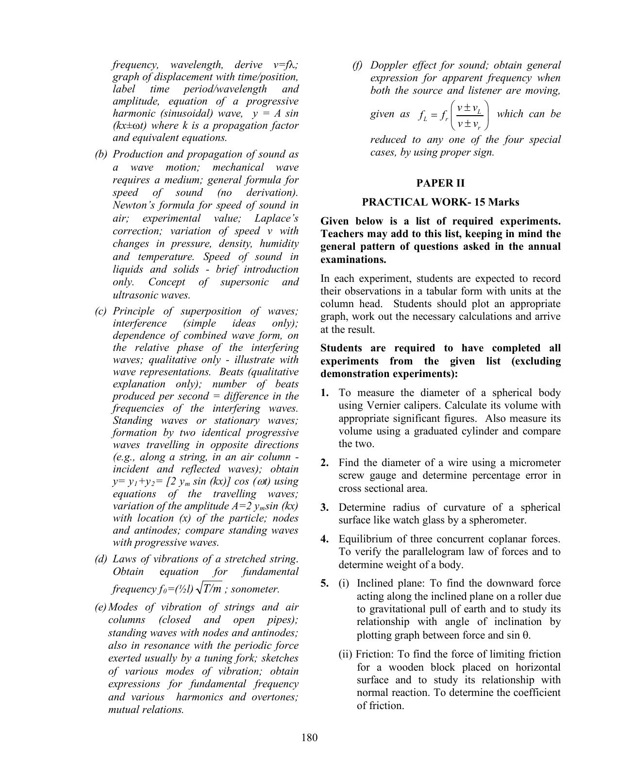 ISC Class XI & XII Physics Syllabus - Page 10