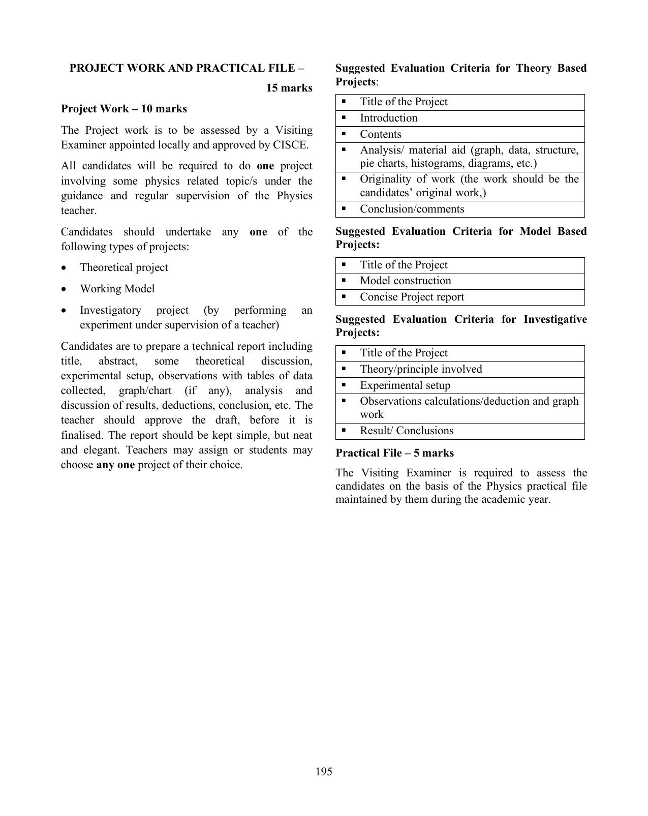 ISC Class XI & XII Physics Syllabus - Page 25