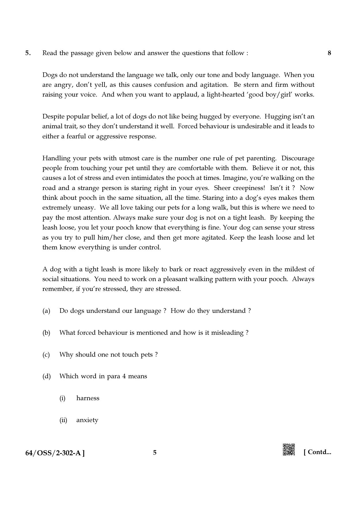 NIOS October 2022 Class 12 English Question Paper - Page 5