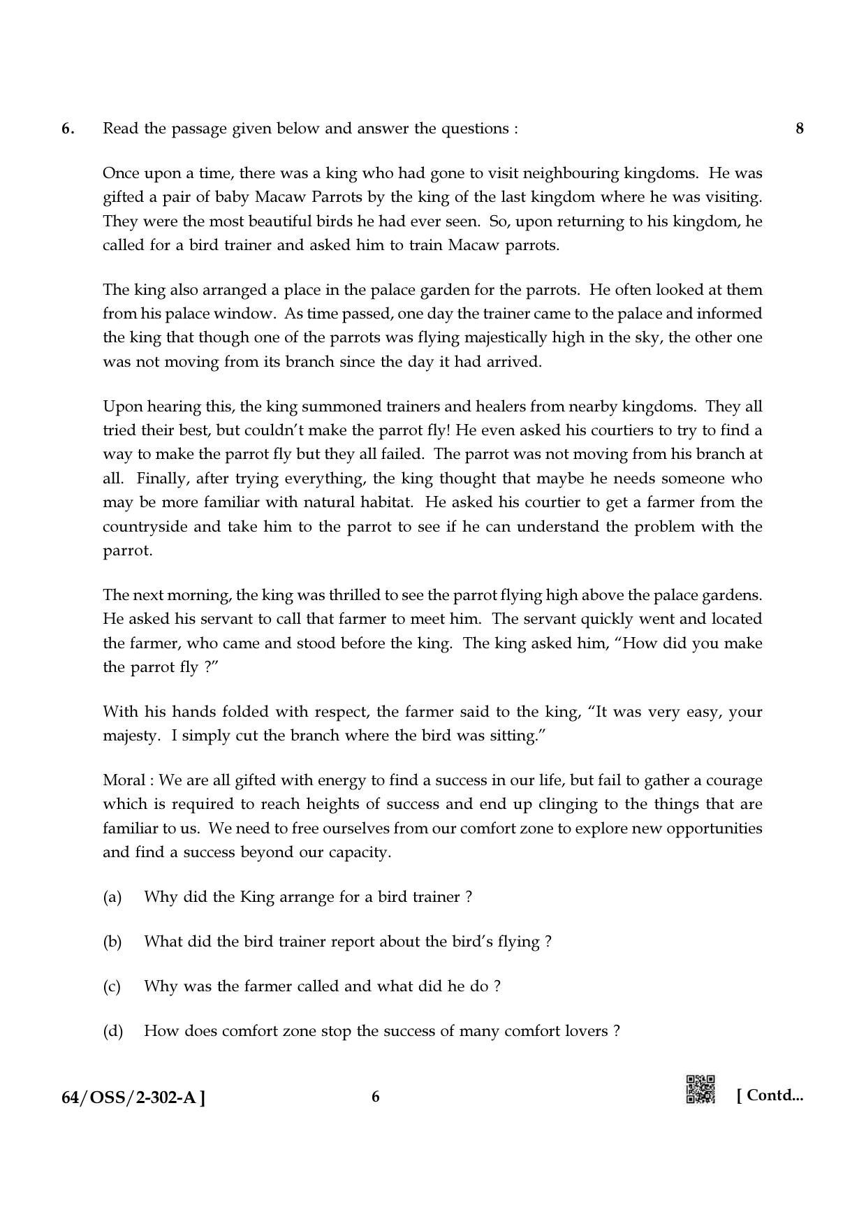 NIOS October 2022 Class 12 English Question Paper - Page 6