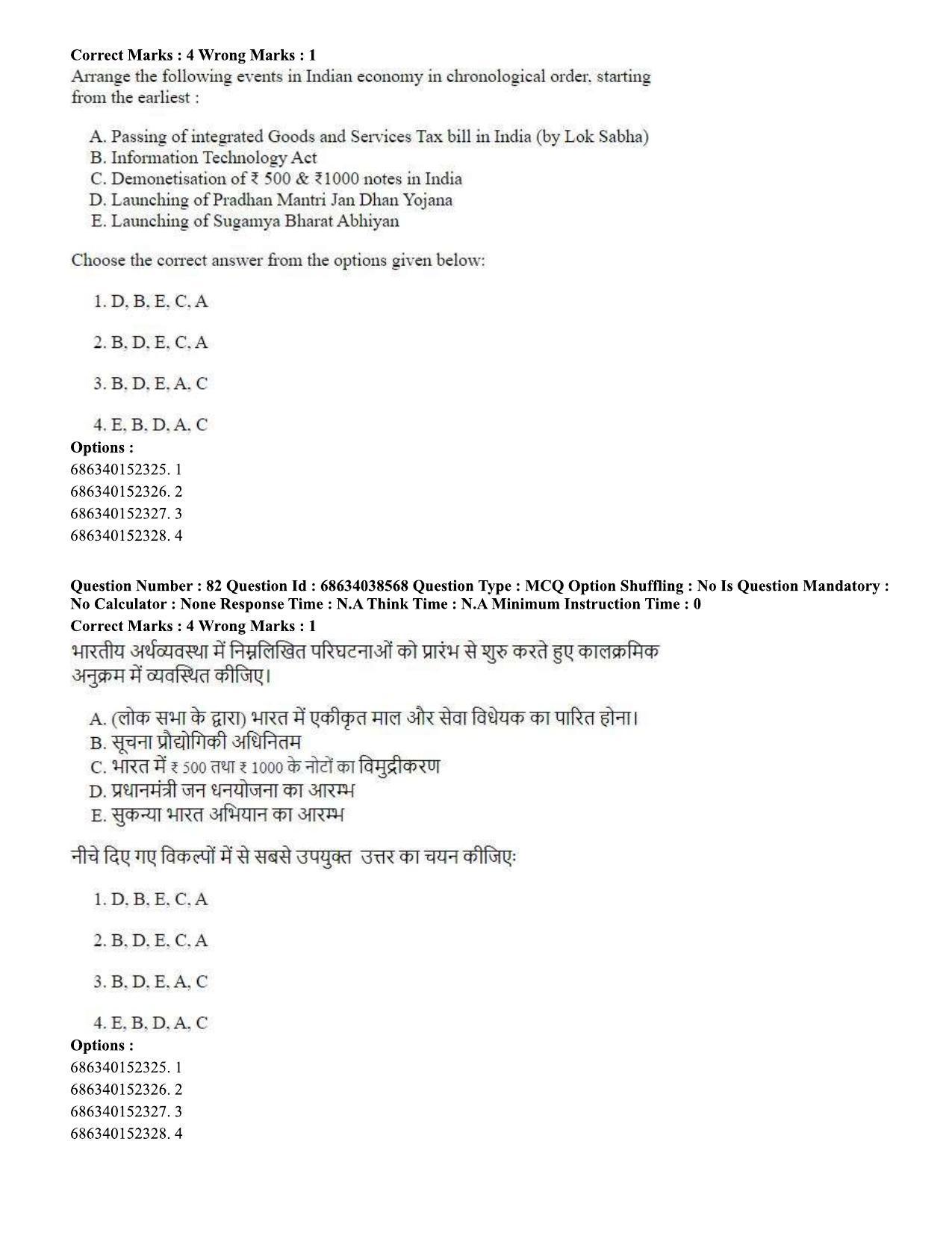 CUET PG 2023: COQP10 – Economics (Hin) - Shift 2 (25-06-2023) Question Paper - Page 81
