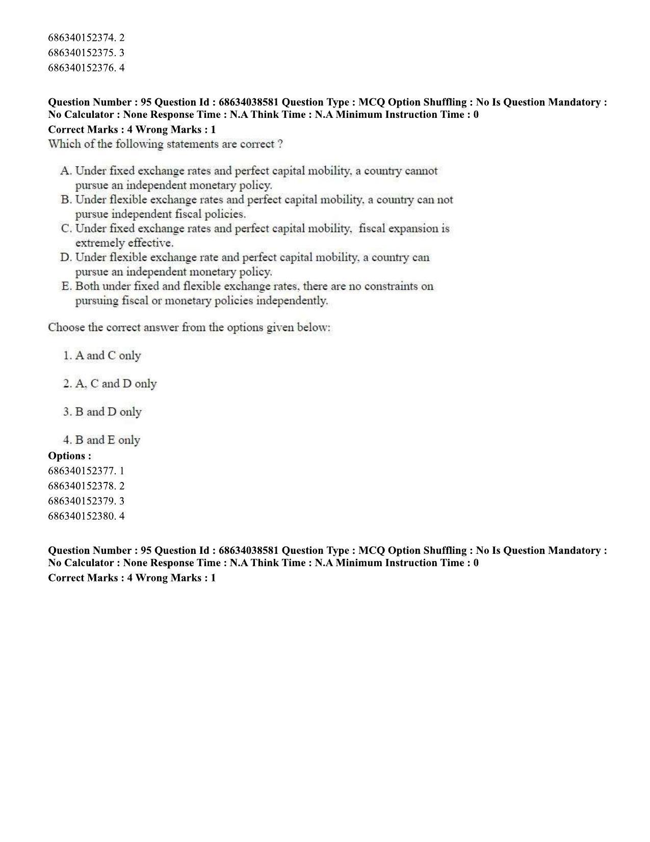 CUET PG 2023: COQP10 – Economics (Hin) - Shift 2 (25-06-2023) Question Paper - Page 96