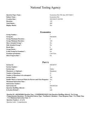 CUET PG 2023: COQP10 – Economics (Hin) - Shift 2 (25-06-2023) Question Paper
