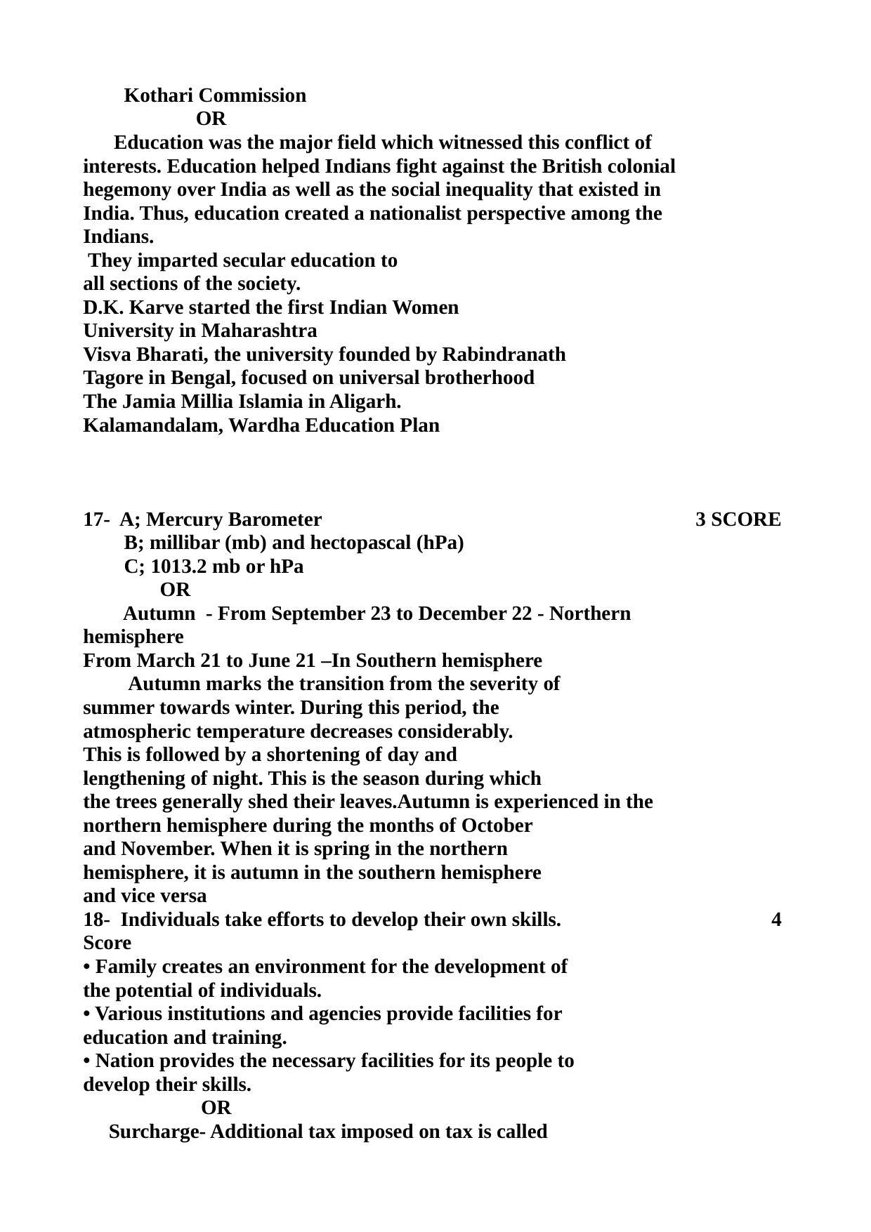 Kerala SSLC 2018 Social Science Answer Key (EM) (Model) - Page 3