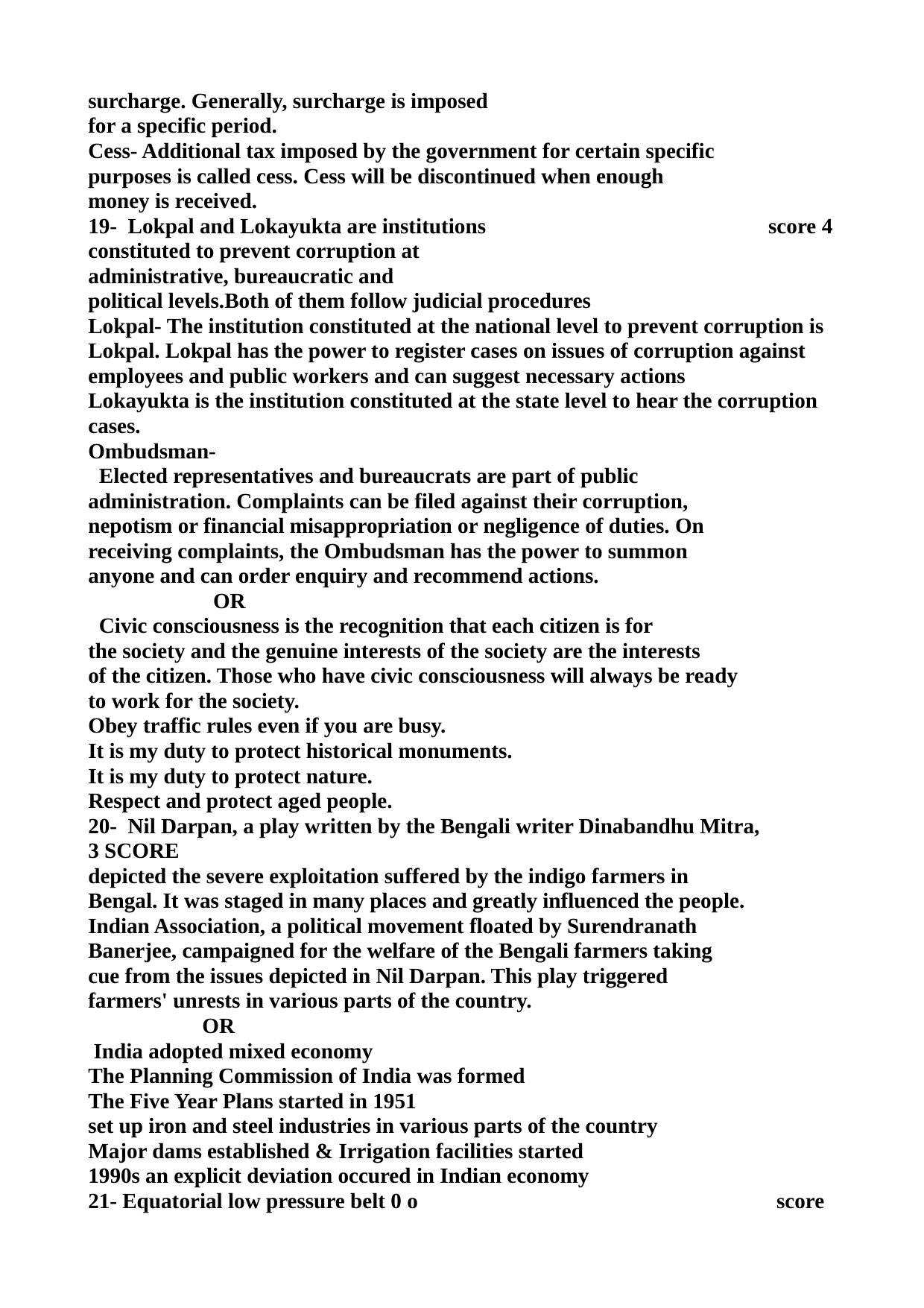 Kerala SSLC 2018 Social Science Answer Key (EM) (Model) - Page 4