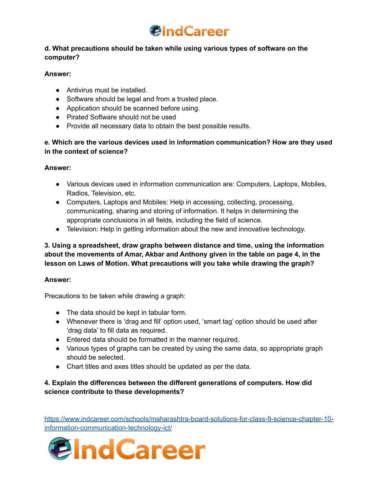 Maharashtra Board Solutions for Class 9- Science: Chapter 10- Information Communication Technology (ICT) - Page 4