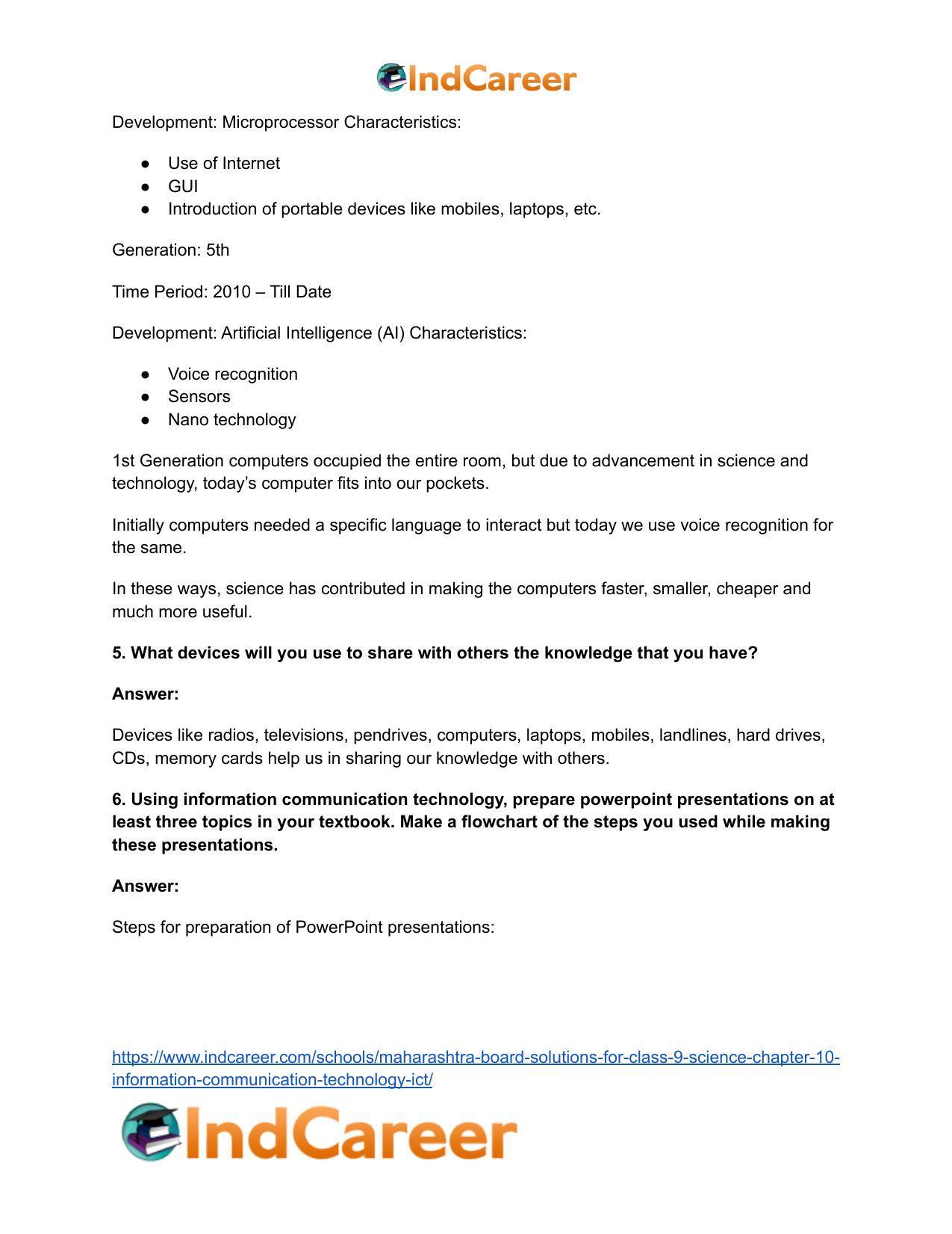 Maharashtra Board Solutions for Class 9- Science: Chapter 10- Information Communication Technology (ICT) - Page 6
