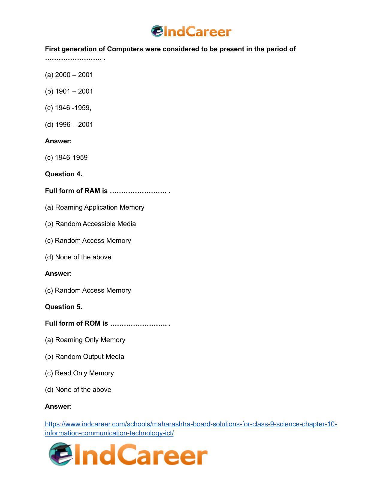 Maharashtra Board Solutions for Class 9- Science: Chapter 10- Information Communication Technology (ICT) - Page 10