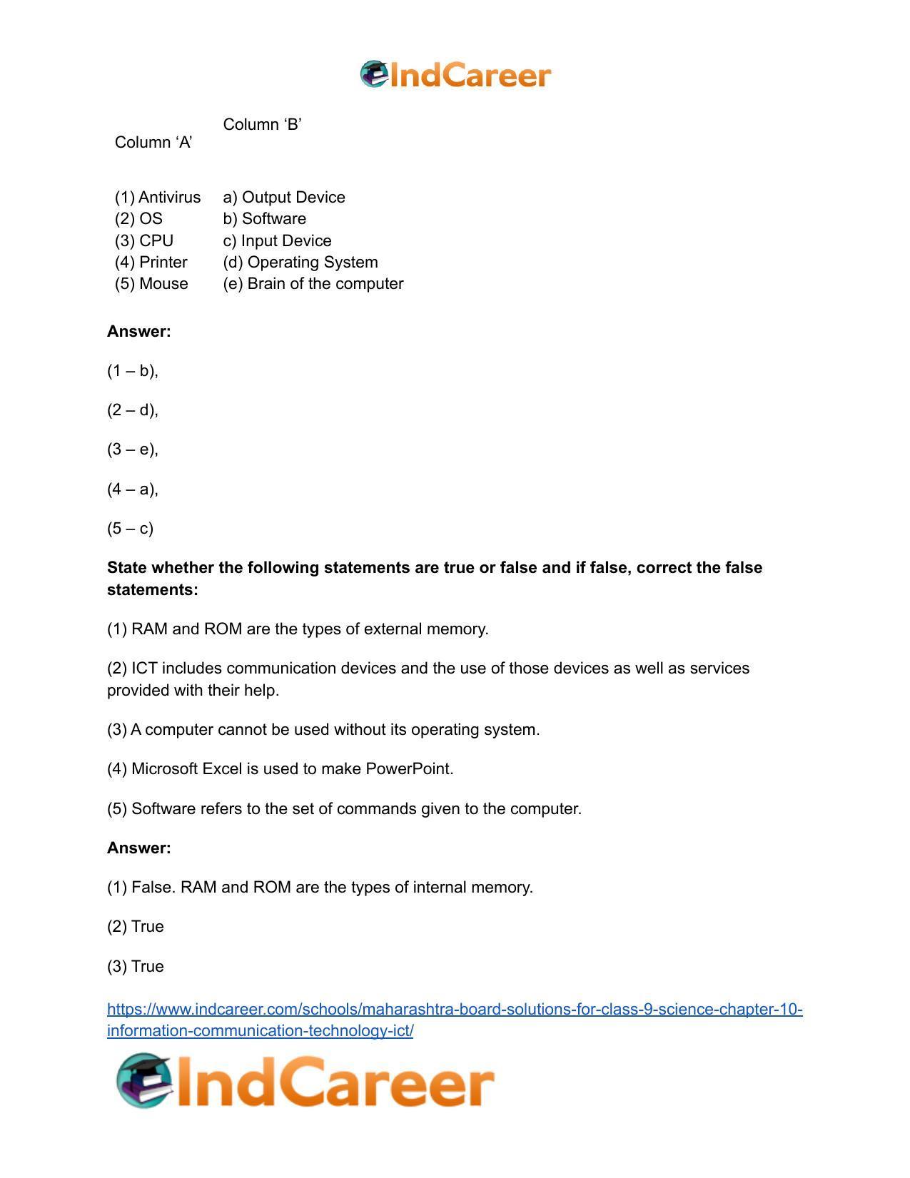 Maharashtra Board Solutions for Class 9- Science: Chapter 10- Information Communication Technology (ICT) - Page 14