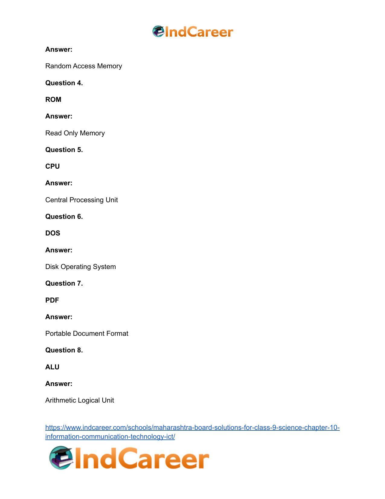 Maharashtra Board Solutions for Class 9- Science: Chapter 10- Information Communication Technology (ICT) - Page 17
