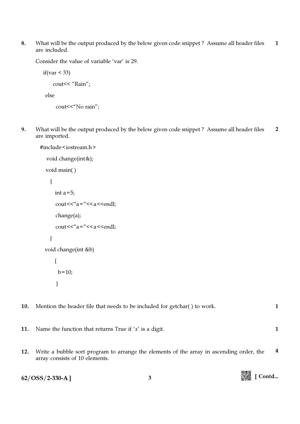 NIOS October 2021 Class 12 Computer Science Question Paper - Page 3
