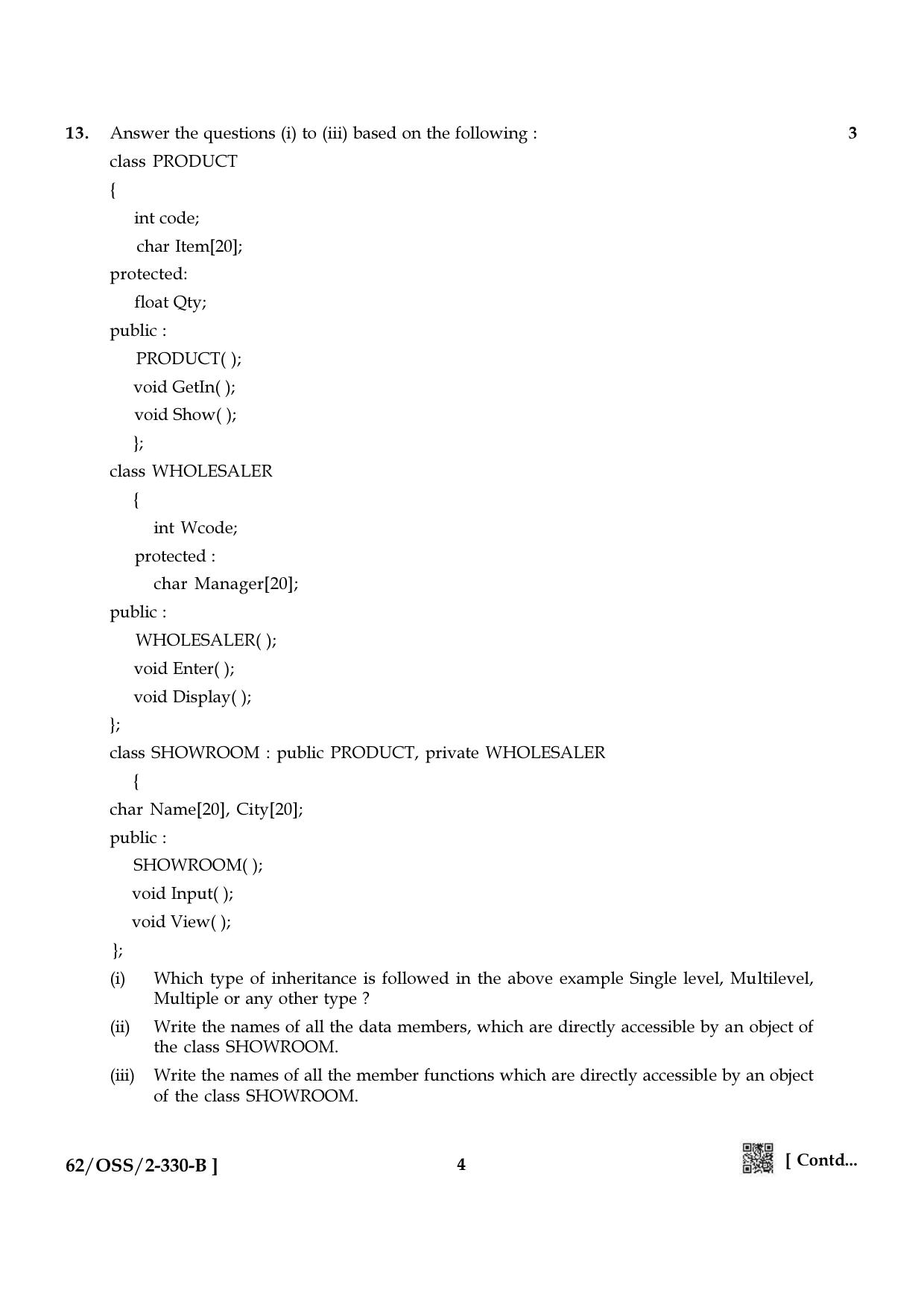 NIOS October 2021 Class 12 Computer Science Question Paper - Page 12