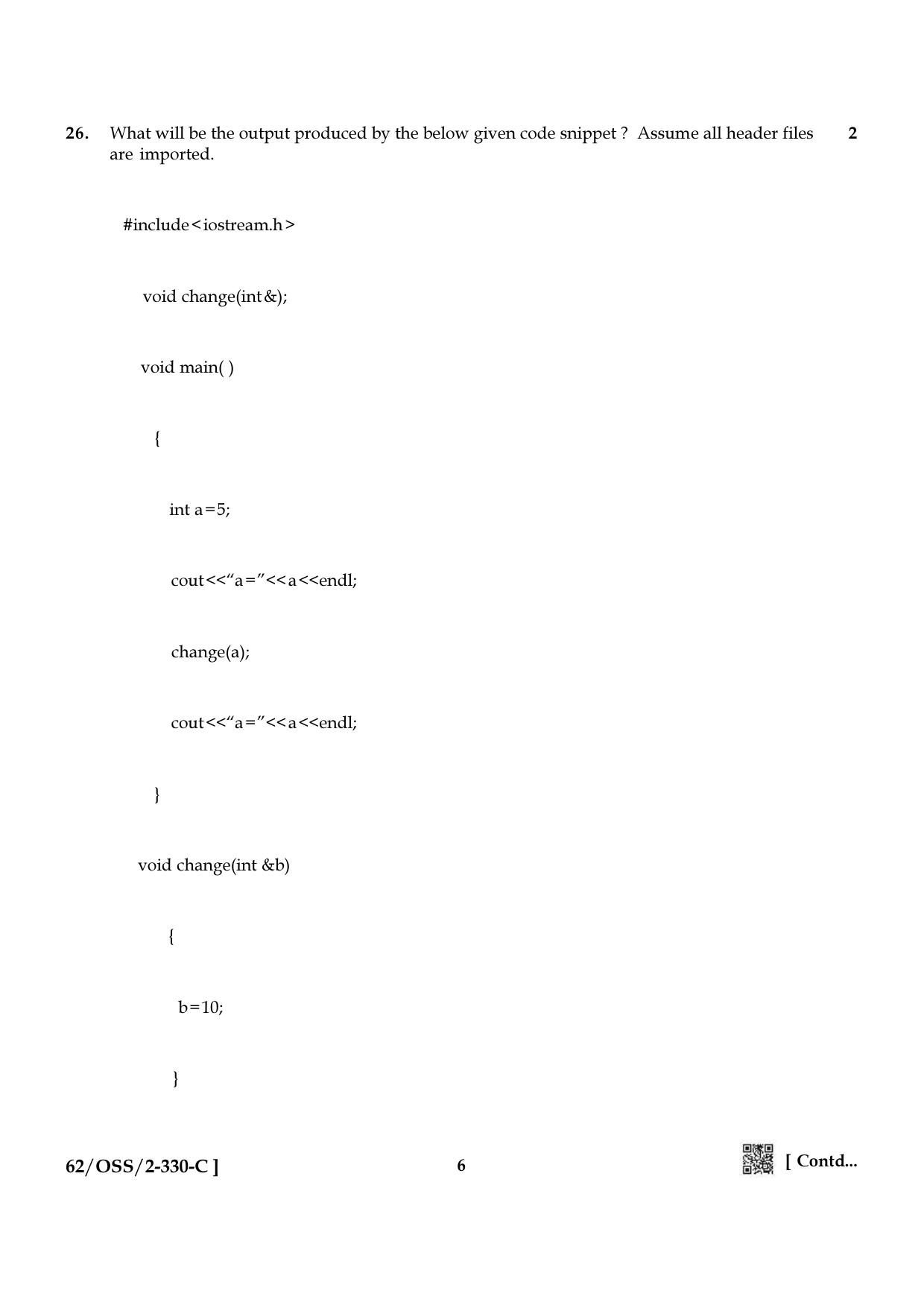 NIOS October 2021 Class 12 Computer Science Question Paper - Page 22
