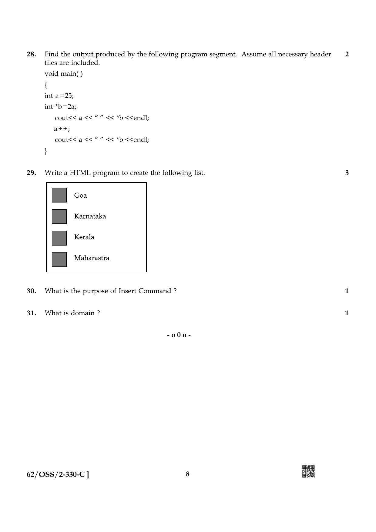 NIOS October 2021 Class 12 Computer Science Question Paper - Page 24