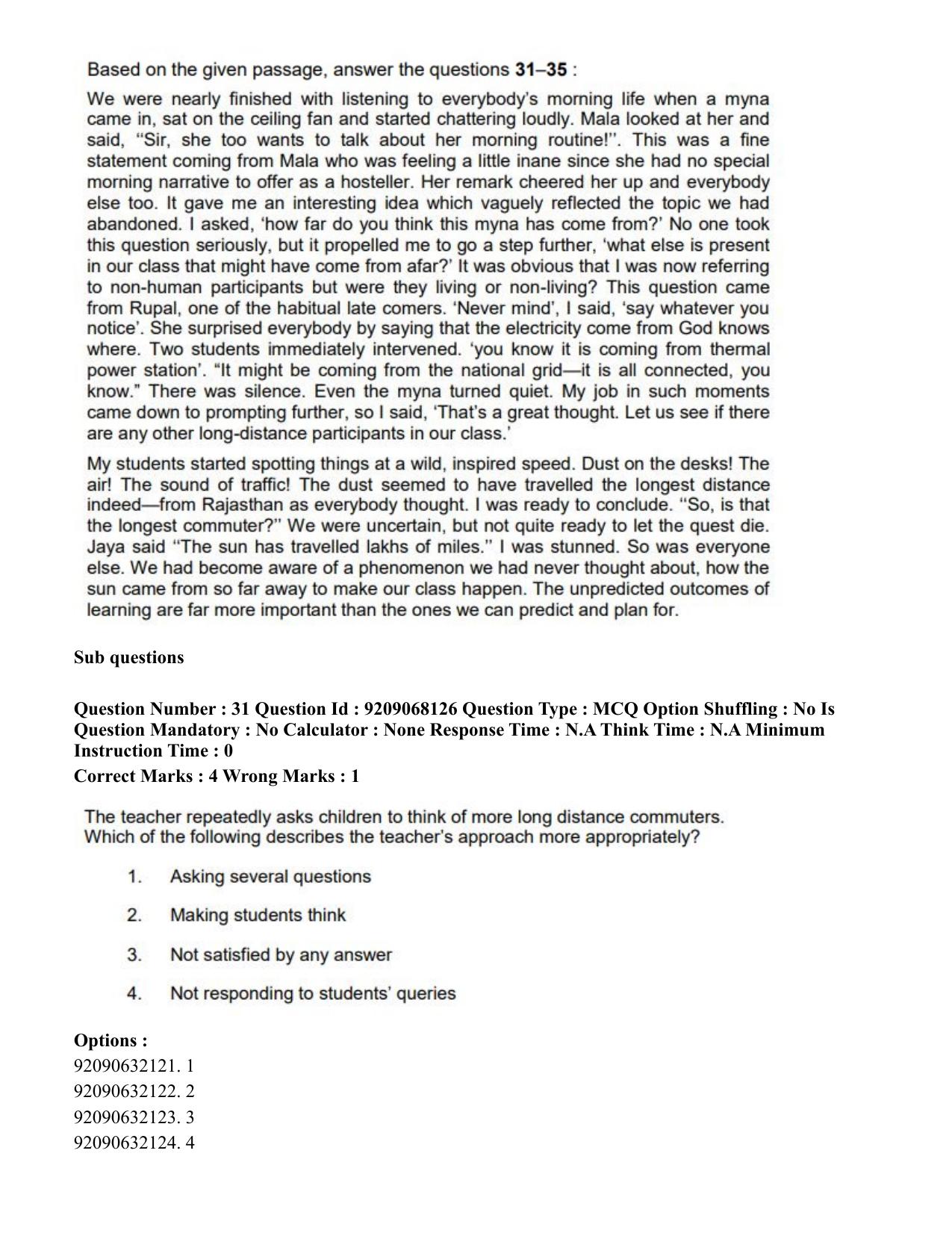 CUET PG 2023: COQP03 – B.Ed (Eng.)-Shift 2 (08-06-2023) Question Paper - Page 34