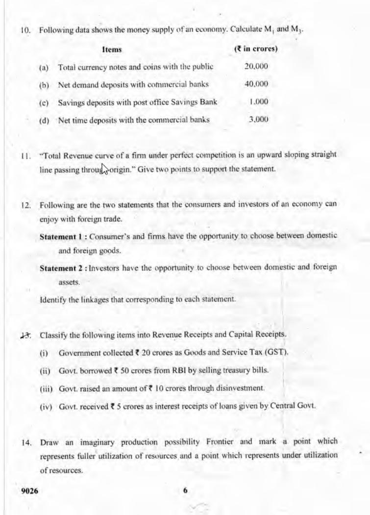 Kerala Plus Two 2018 Economics Model Question Paper - Page 6