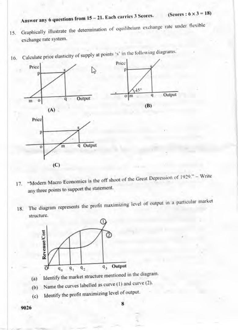 Kerala Plus Two 2018 Economics Model Question Paper - Page 8