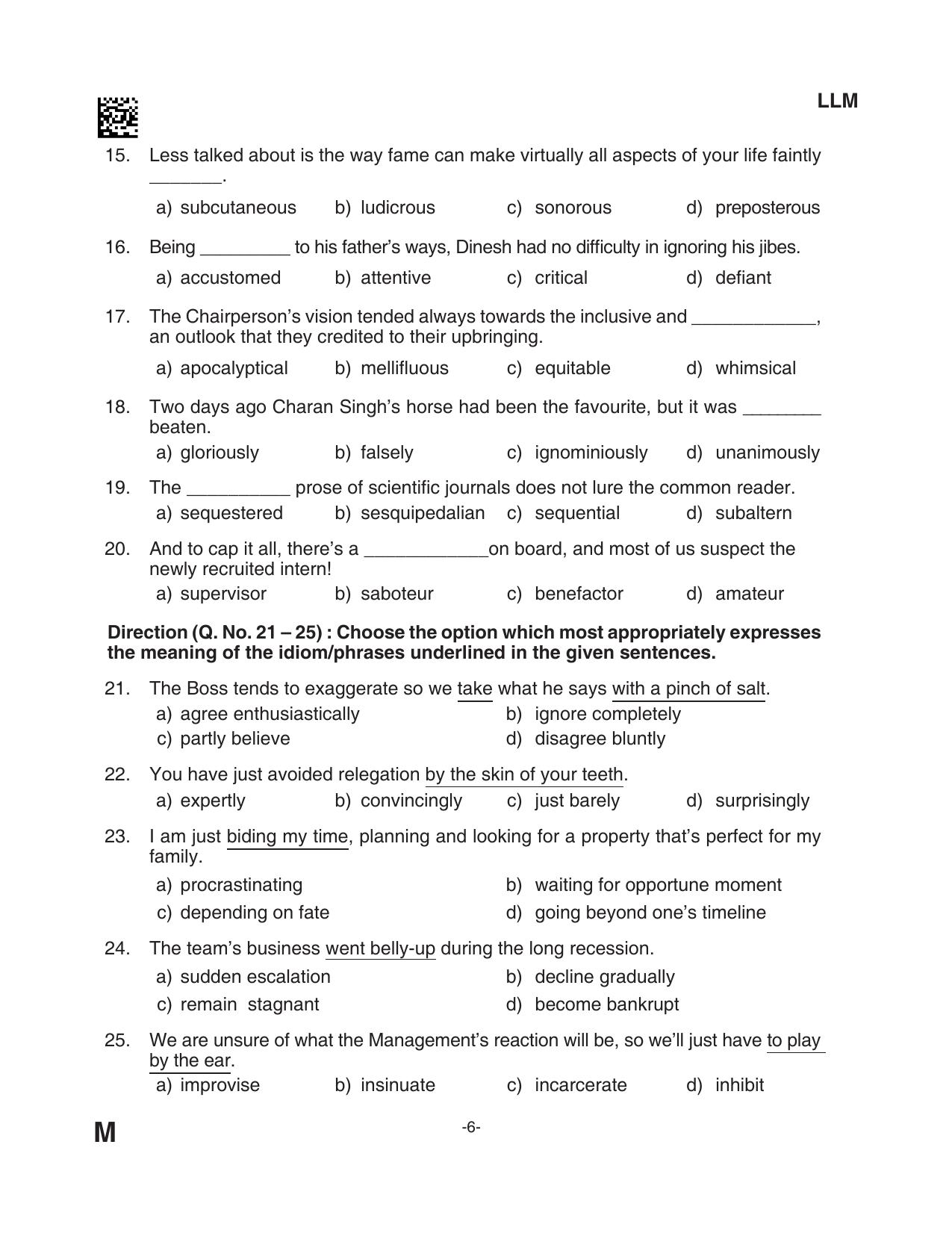 AILET 2023 Question Paper for LLM - Page 6