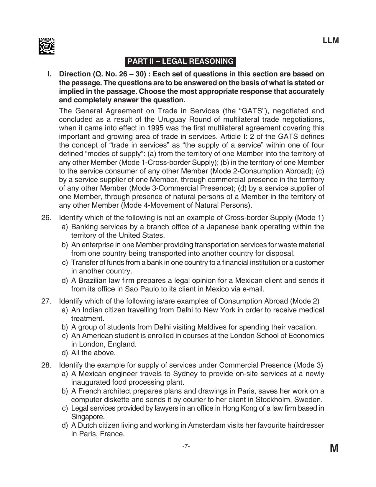 AILET 2023 Question Paper for LLM - Page 7