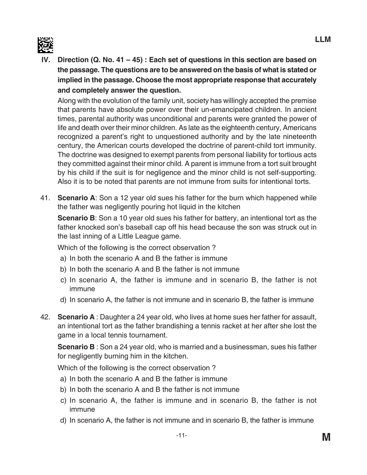 AILET 2023 Question Paper for LLM - Page 11