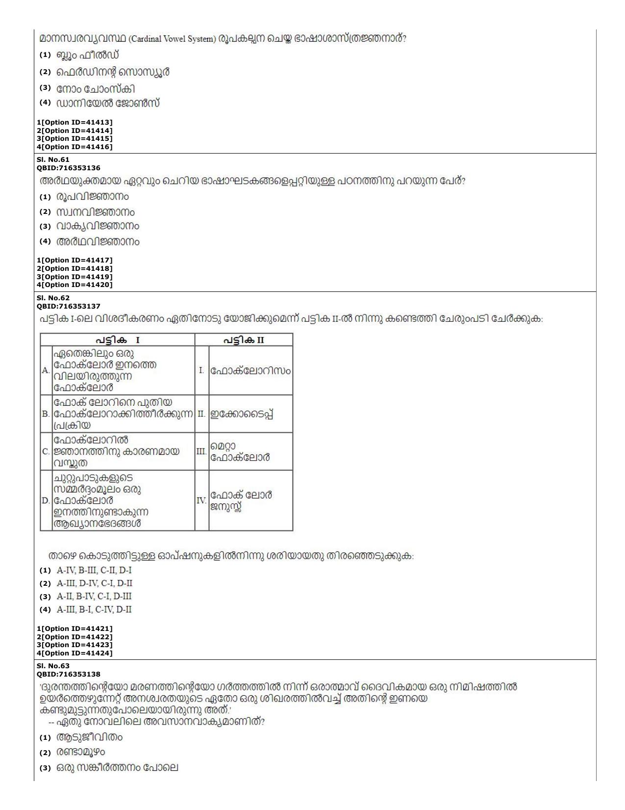 CUET (PG) 2022: PGQP-60 Malayalam (10-09-2022) Question Paper - Page 19