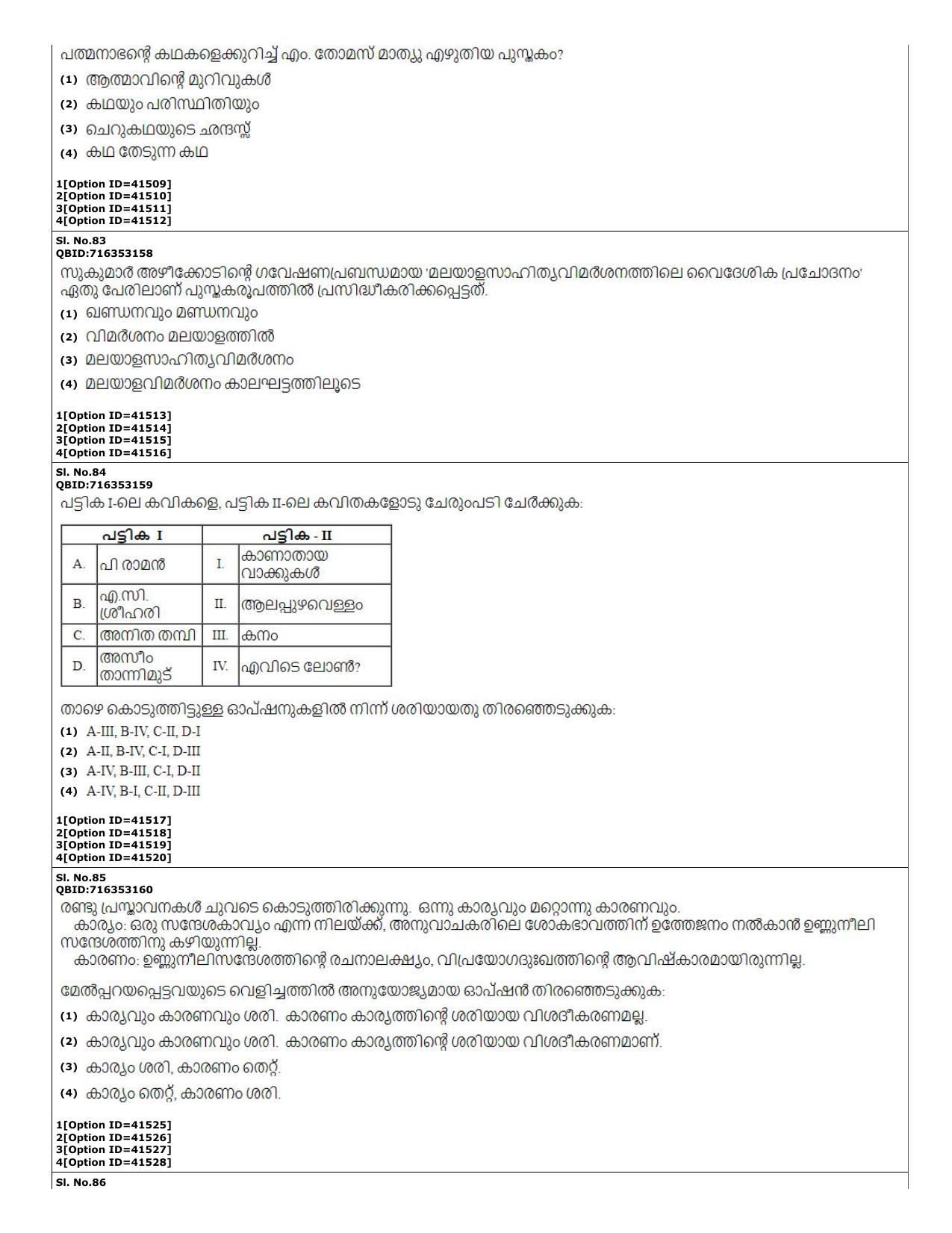CUET (PG) 2022: PGQP-60 Malayalam (10-09-2022) Question Paper - Page 25