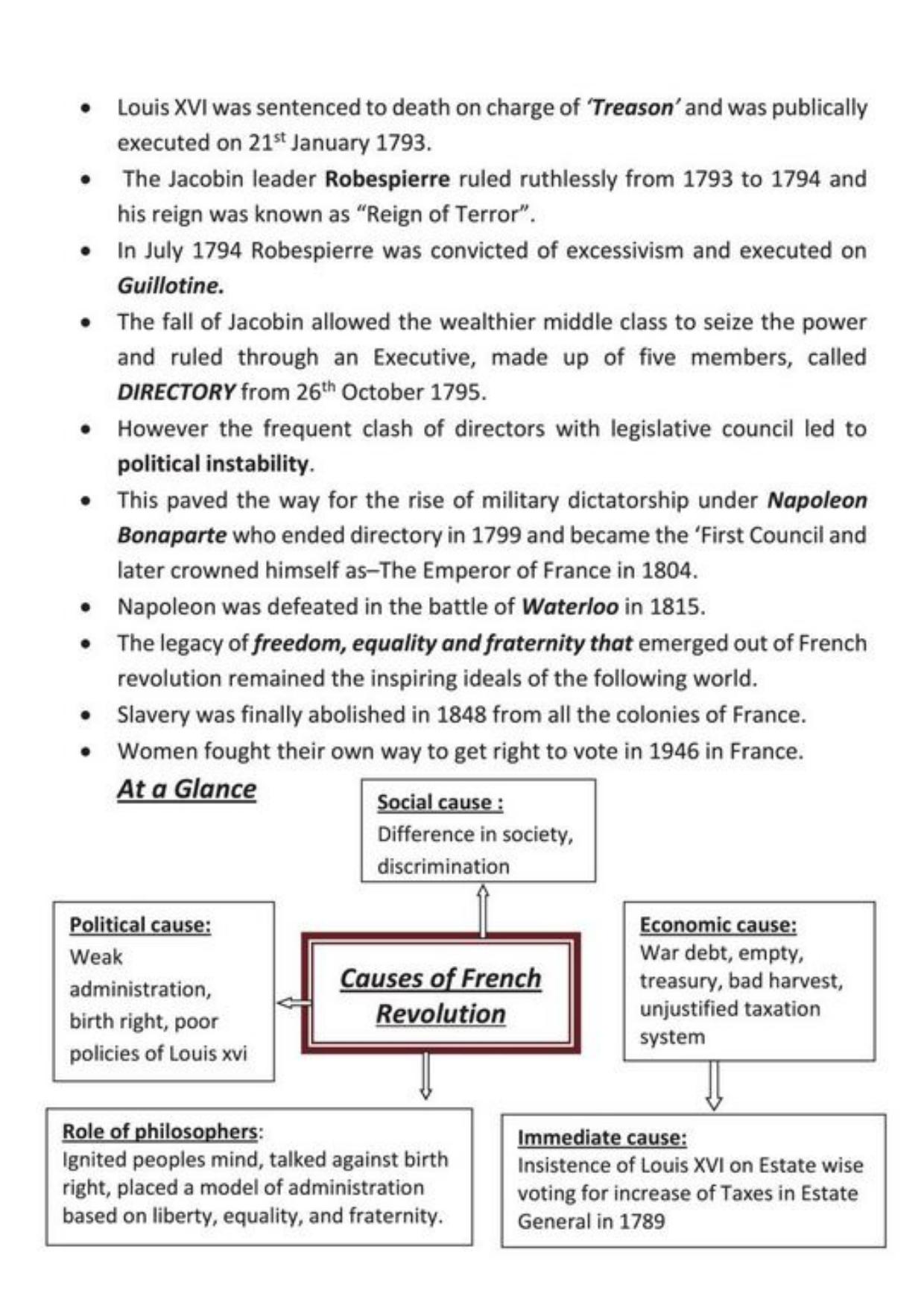 Class 9 Notes, Question & Practice Paper - History (Topic 1: The French Revolution) - Page 4
