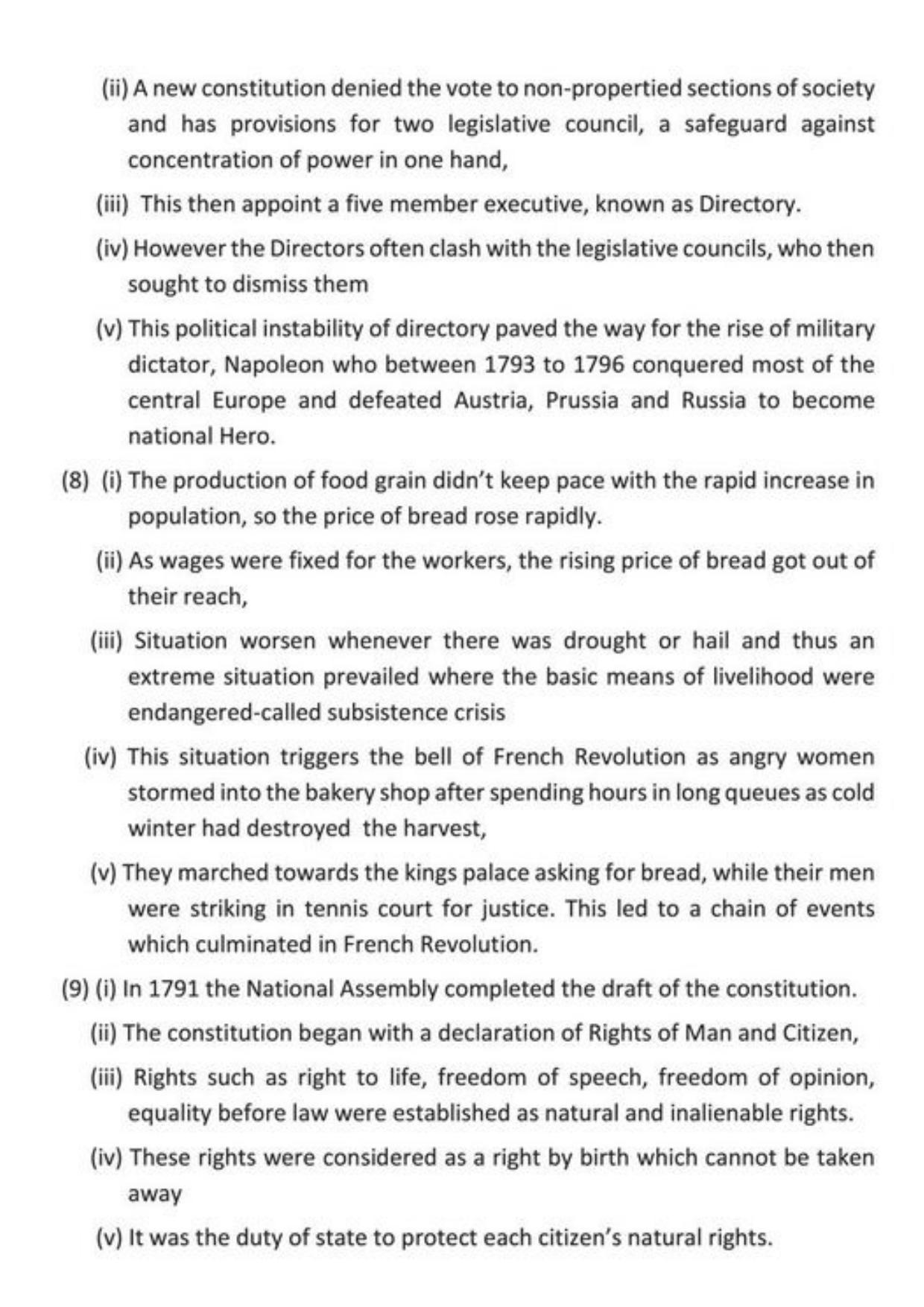 Class 9 Notes, Question & Practice Paper - History (Topic 1: The French Revolution) - Page 9