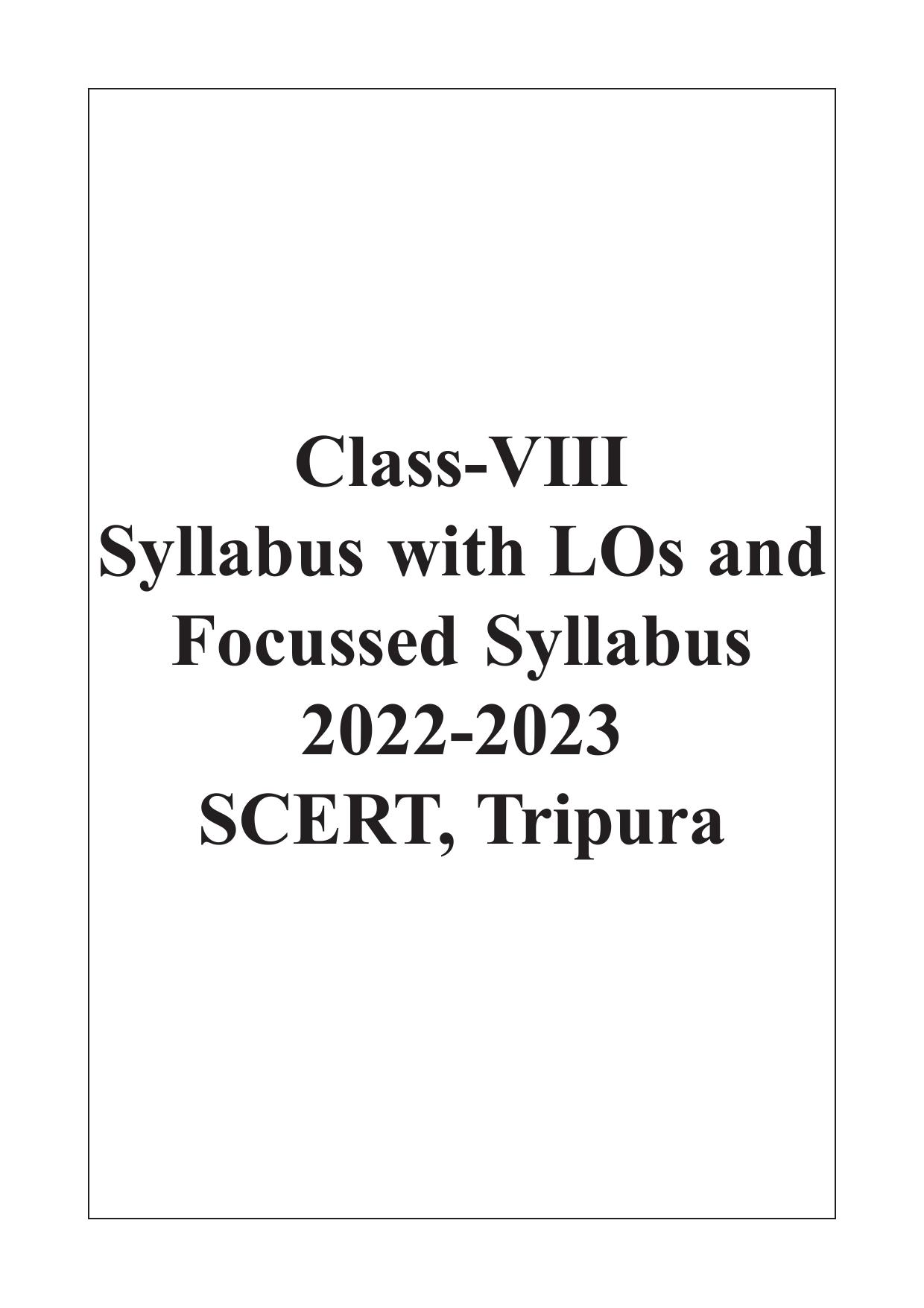 TBSE Class 8 Syllabus - Page 1