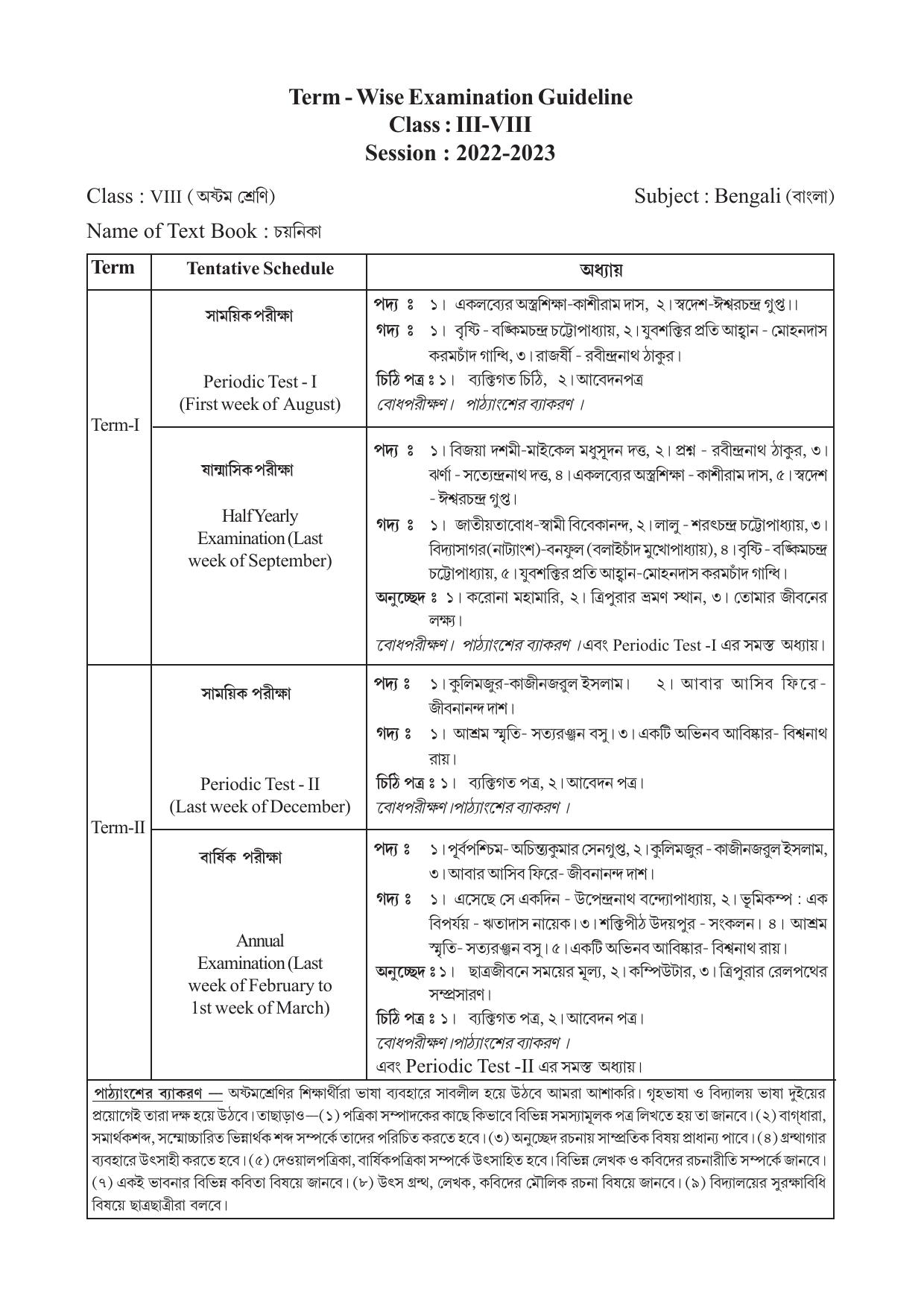 TBSE Class 8 Syllabus - Page 2