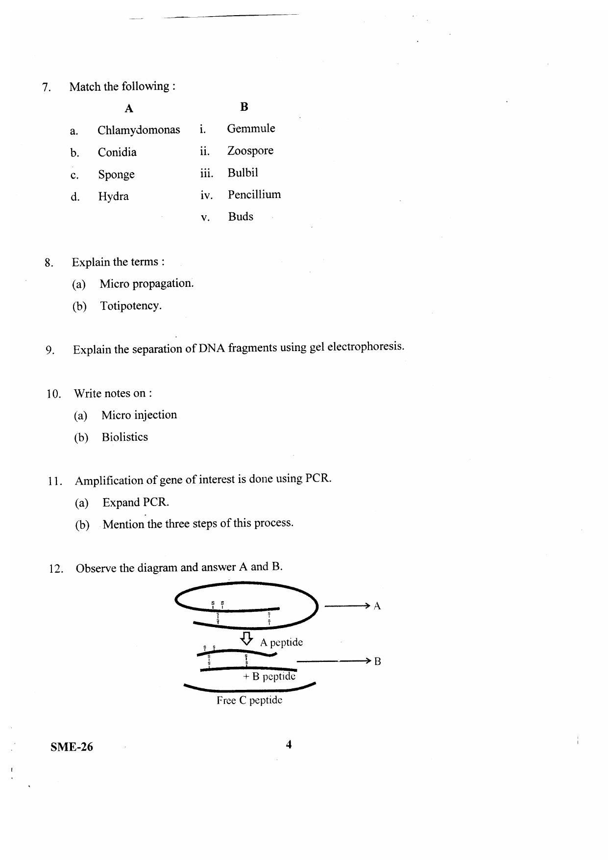 Kerala Plus Two 2020 Biology Model Question Paper - Page 3
