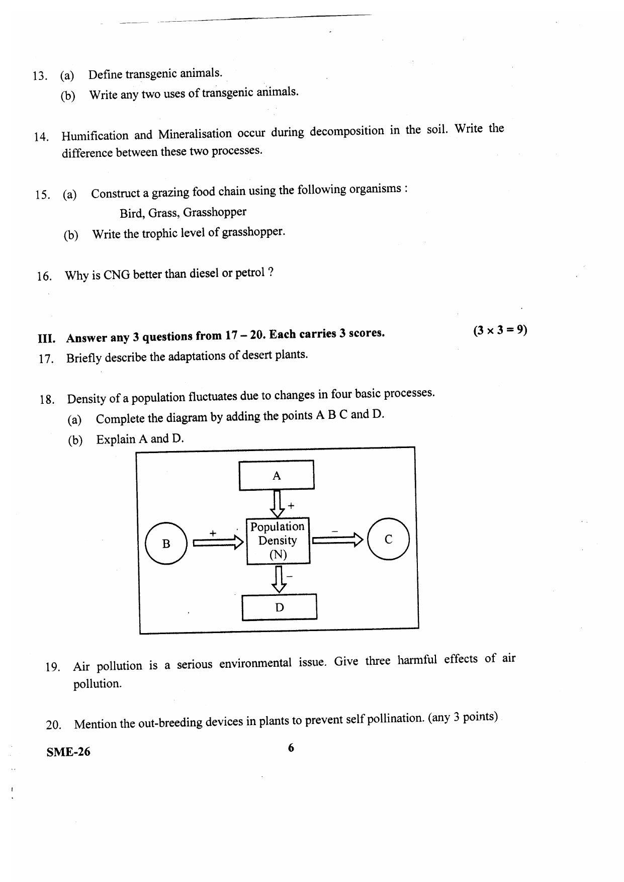 Kerala Plus Two 2020 Biology Model Question Paper - Page 4