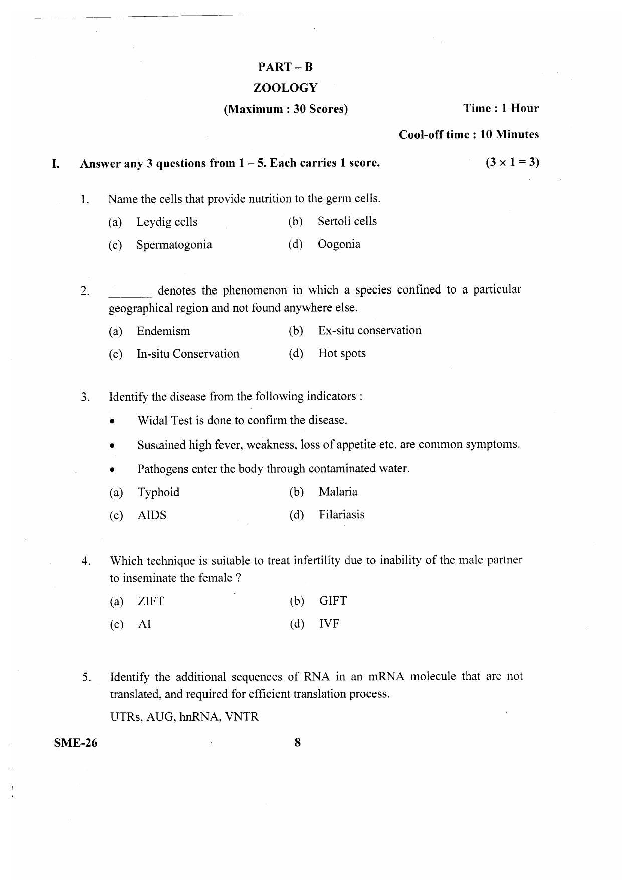 Kerala Plus Two 2020 Biology Model Question Paper - Page 5