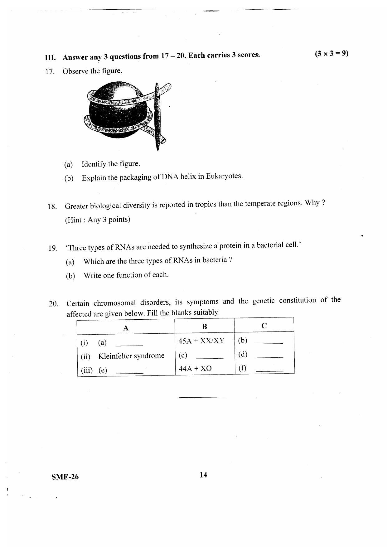 Kerala Plus Two 2020 Biology Model Question Paper - Page 8